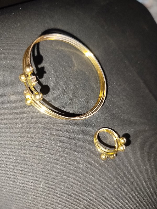 Gold bracelet and ring